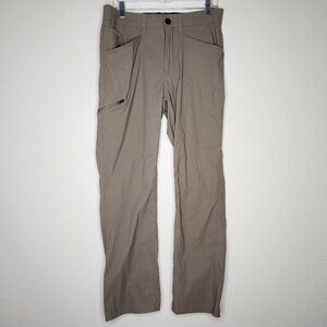 Orvis Mens 32 x 30 Beige Outdoor Elastic Band Pants Straight Hiking Pockets